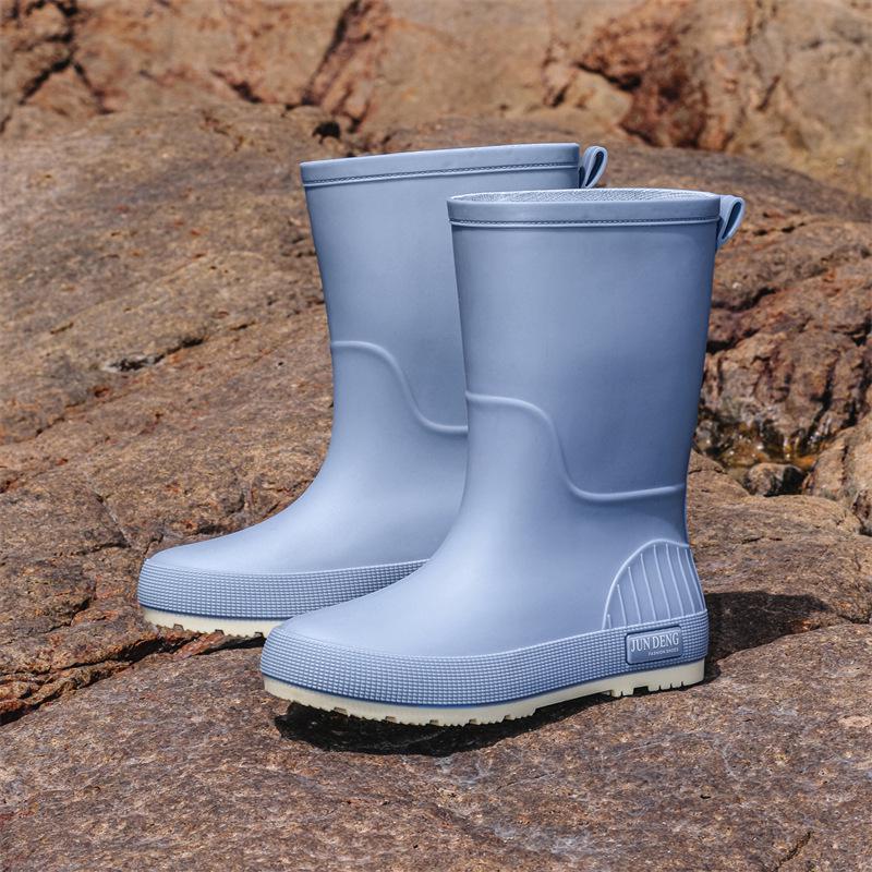 

Стильные женские нескользящие резиновые сапоги средней высоты: Износостойкий, всепогодный ПВХ для улицы и кухни 39-40