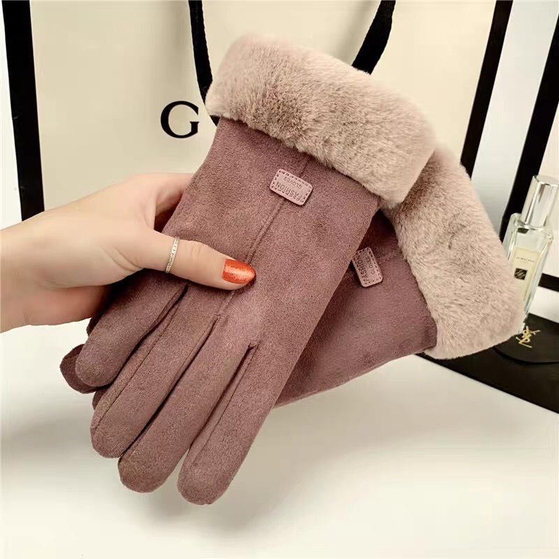 

Зимние перчатки женские утолщенные теплые флисовые average size светло-фиолетовый