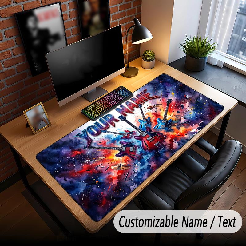 Muziek Gitaar Thema Aangepaste Muismat Gepersonaliseerd Met Naam Tekst Aangepaste Bureau Mat Voor Kantoor Huisdecoratie