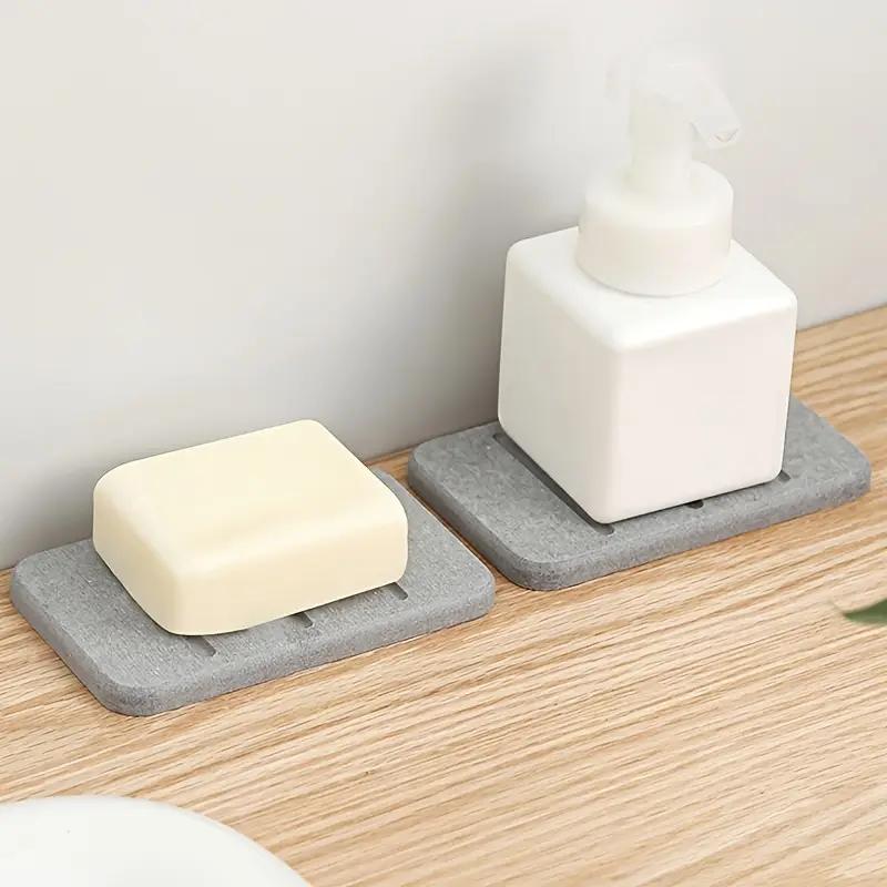 1PCS Quick-drying Diatomaceous Earth Absorbent Soap Holder Bathroom Table Hand Washing Rack Soap Box Diatom Mud Wash Pad Soap Box Drain