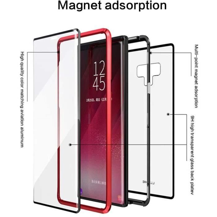 Kryt pro iphone x - xs - magnetická absorpce - kovový rám - tvrzené sklo - ultralehký