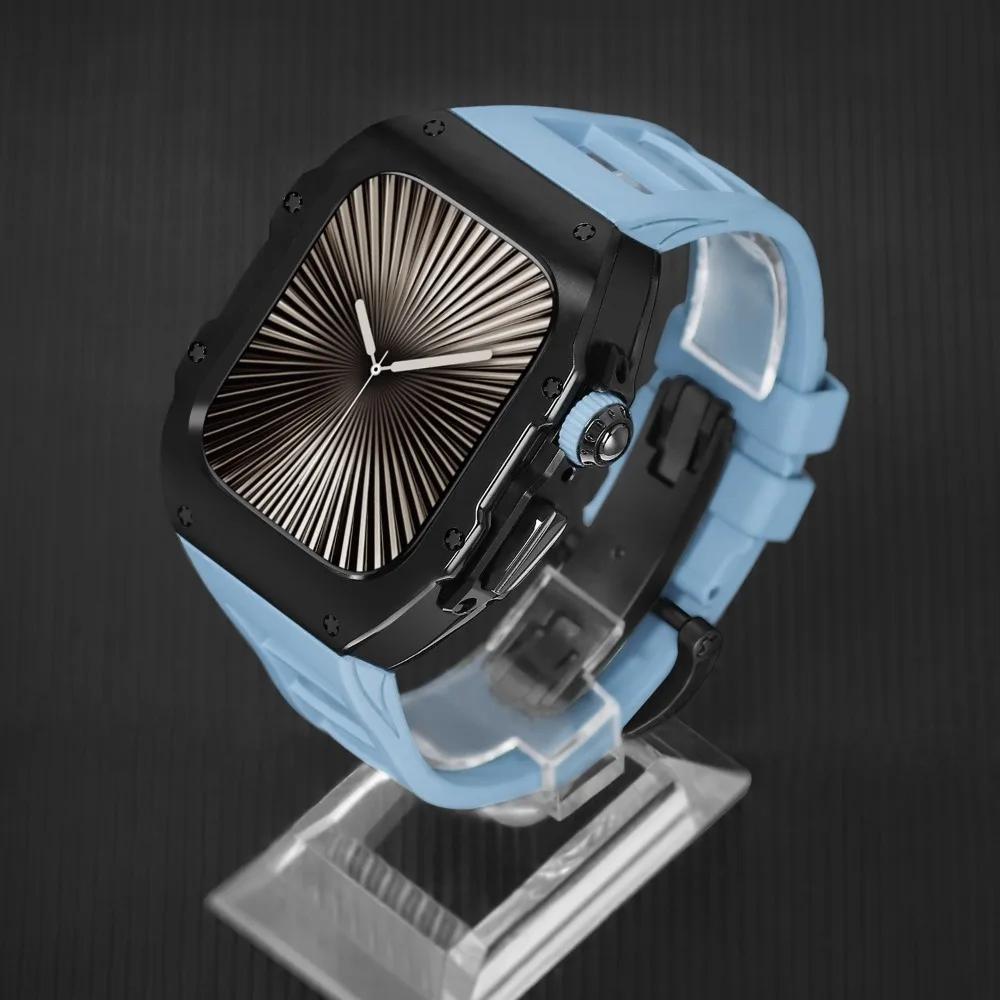 

Набір ремінців з нержавіючої сталі+фторкаучуку для Apple Watch Ultra 3 2 1 49 мм Розкішний комплект для модифікації для iwatch Серії 11 10 46 мм 42 мм Ultra 3 2 1 49mm
