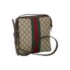 Gucci Ophidia Logo Stripe Webbing Canvas And Leather Shoulder Bag Small Men Shoulder Bag Ebony 547926-96IWT-8745