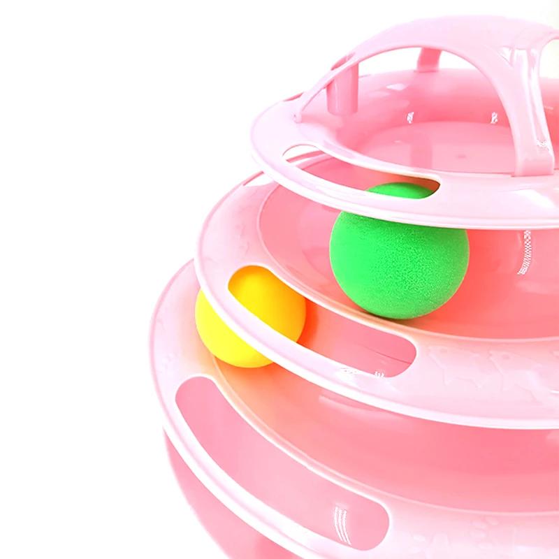 New 3/4 Levels Cats Toy Tower Tracks Cat Toys Interactive Cat Intelligence Training Amusement Plate Tower Pet Products Cat Tunne