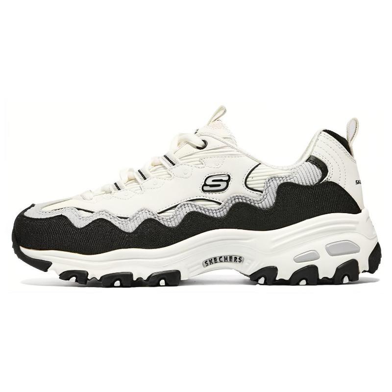 Skechers D Lites Women White Black Low Top Dad Shoes Comfortable Trendy 896273-NTBK 38