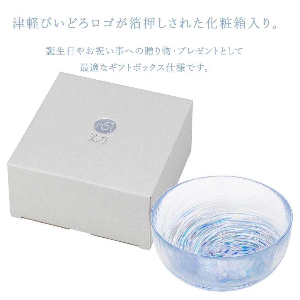 Aderia Glass Six Snow Gift Made In Glass Nature Traditional Handcrafted In a Japanese Nordic Style (ADERIA) [Tsugaru Bowl, Colors, Design, Boxed,