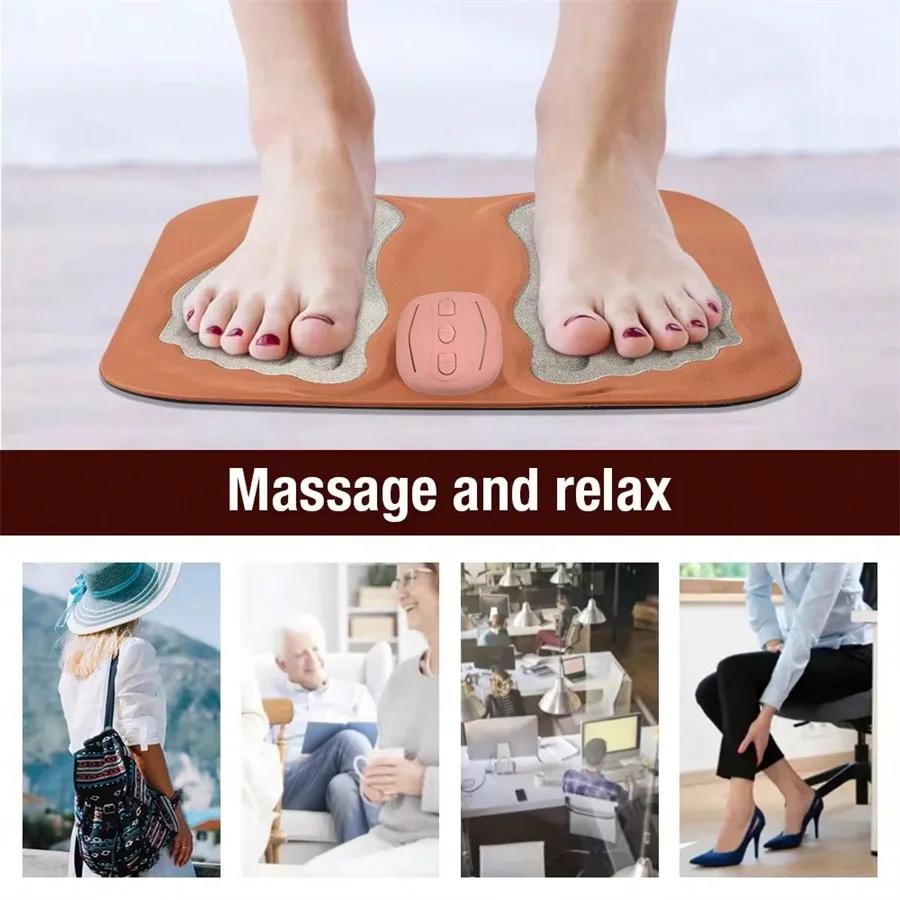 3D EMS Foot Acupoint Massage Pad Current Reflection Foot Massage Muscle Stimulation Improves Blood Circulation Relieve Massage