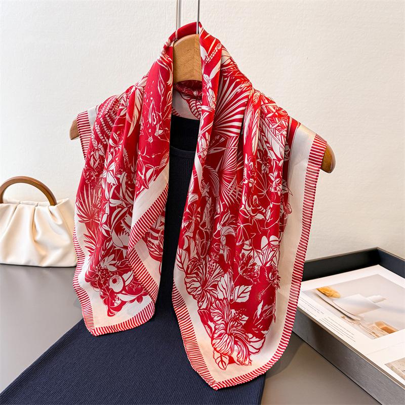 2026 New Spring Summer Women Scarf Silk Print Satin Scarves Shawl Headband Hijab Bandana Wrap Bufanda Fashion 70*70cm