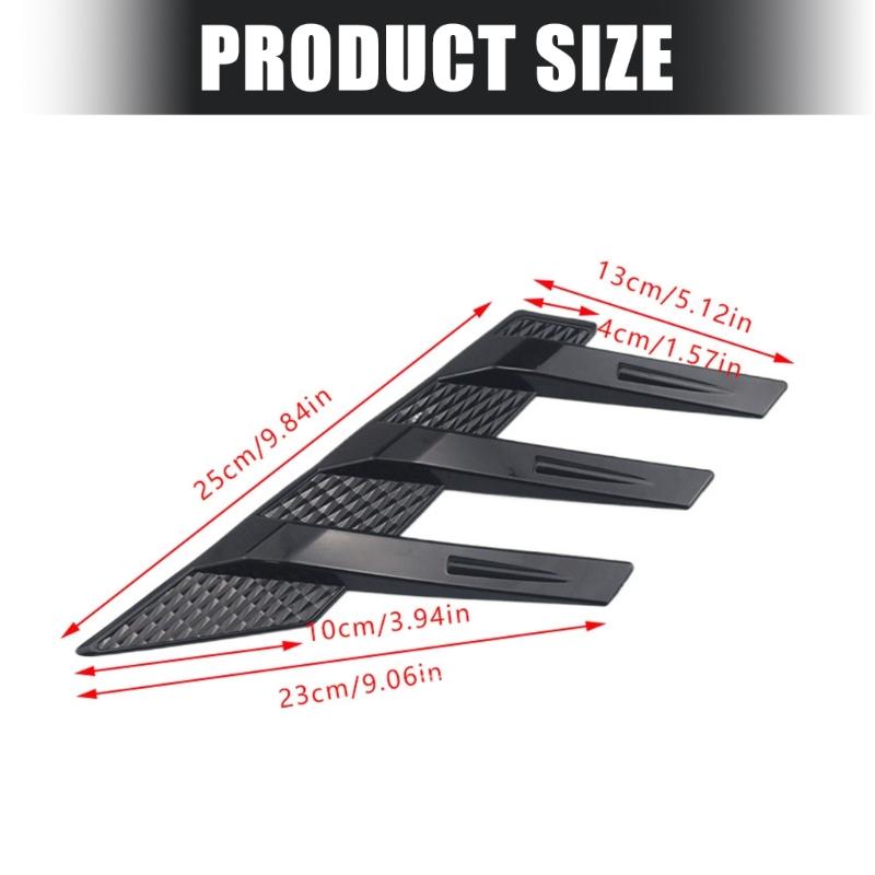 Universal Plastic Rear Window Side Spoiler Splitter For Car And SUVs With Adhesive Installation Enhances Aerodynamic