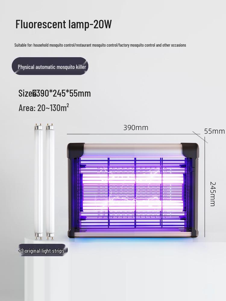 Outdoor LED Mosquito Fly Trap Lamp - Hanging Vertical Pest Control for Restaurants, Workshops, and Farms