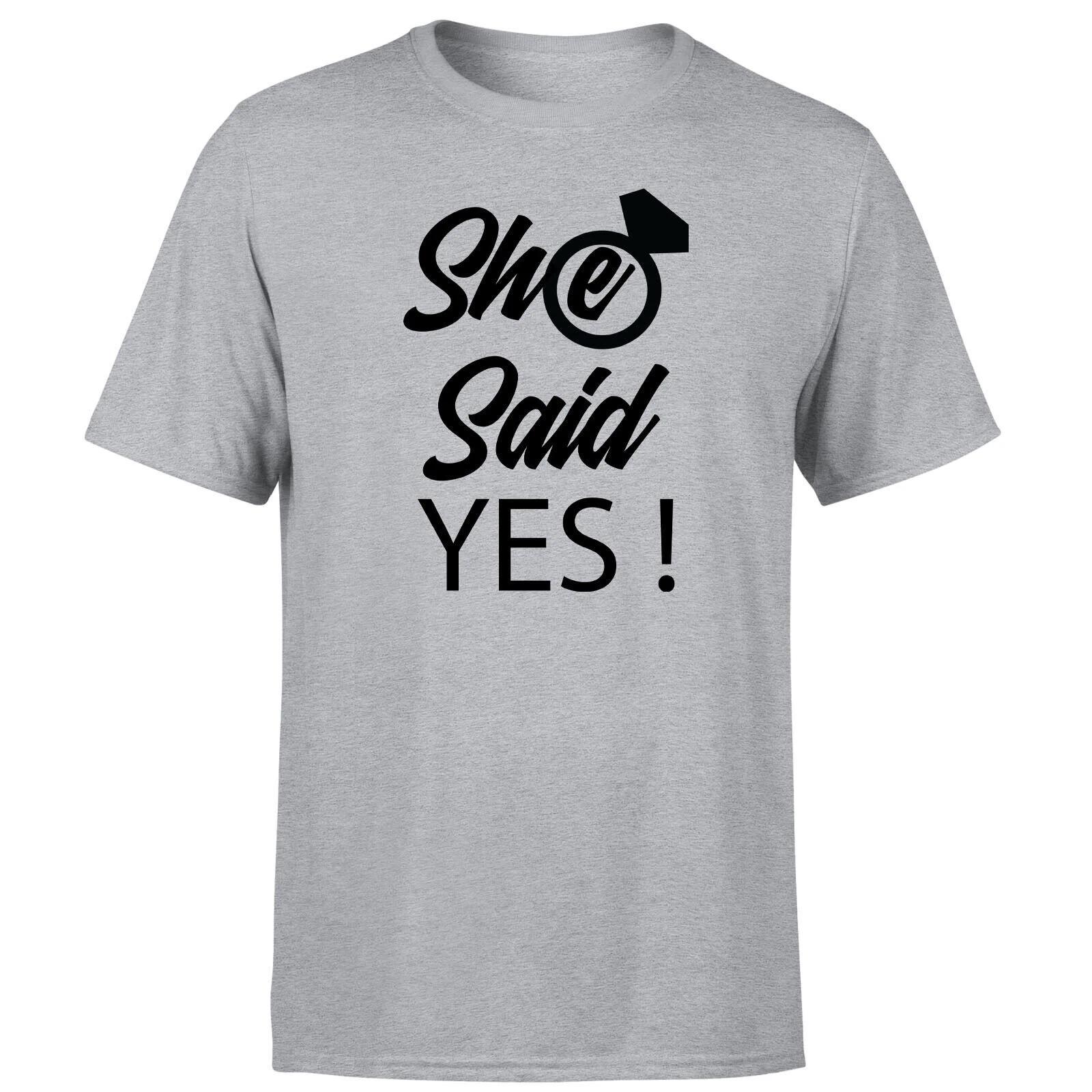 

Grooms She Said Yes Unisex T shirt Engagement Funny Future Groom Best Tee S