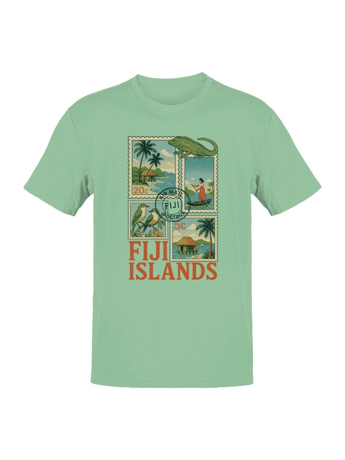 Fiji Islands Stamp Art Collection Men s T-shirt XXXL