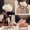 Un mot nouvelles pantoufles moelleuses pour femmes pantoufles d'extérieur tendance polyvalentes semelle épaisse augmentée grande taille 2025 coton version coréenne courtes