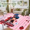 Crystal Velvet Square Rug Custom NameMiraculous Ladybug Pattern Non Slip Home Floor Decor Rug