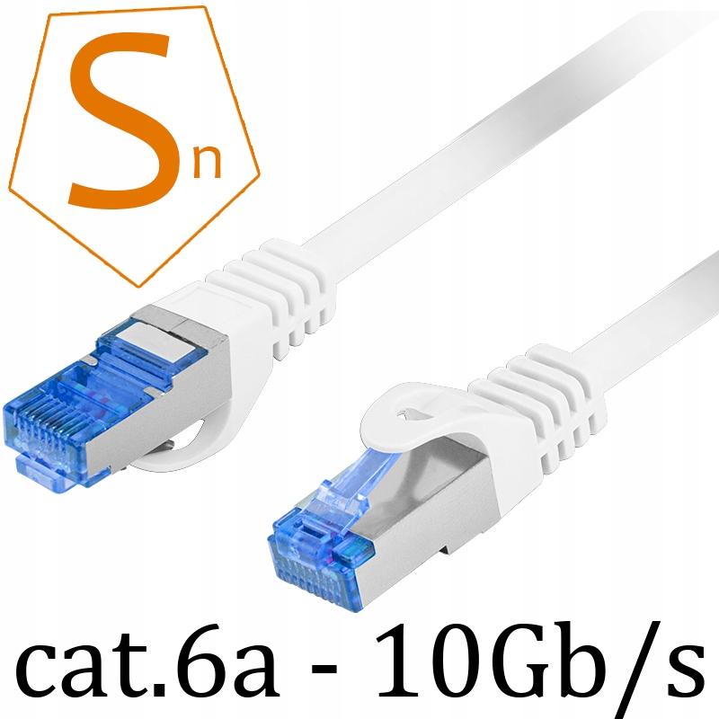 Patchcord Lanberg S/FTP kat.6A 1m LSZH CCA Fluke Passed Biały