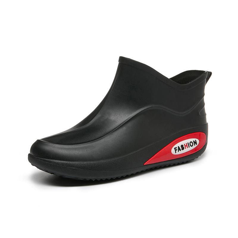 

Модные дождевые туфли мужские водонепроницаемые ботинки резиновые сапоги с низким верхом противоскользящие износостойкие плюшевые кухонные водные сапоги резиновая обувь для рыбалки 44 чёрный