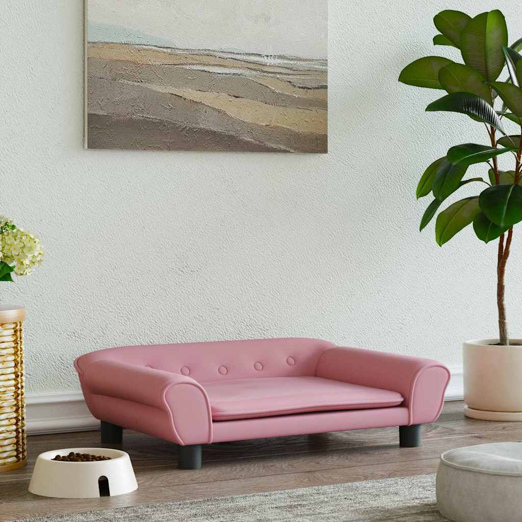 Dog Bed Pink 70x48x22 Cm Velvet