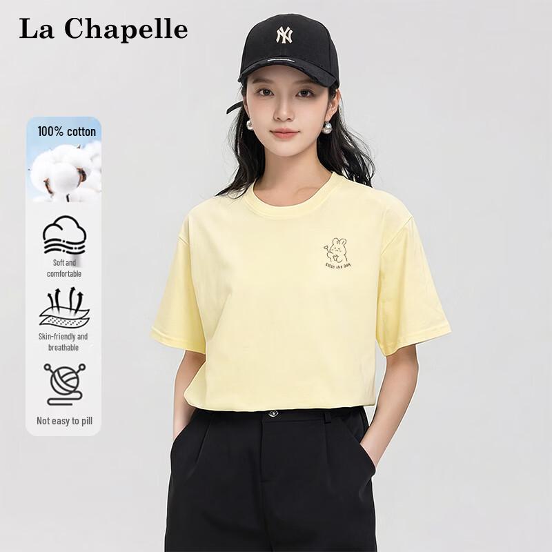 La Chapelle Women s Printed Cotton Loose Short Sleeve T-shirt S