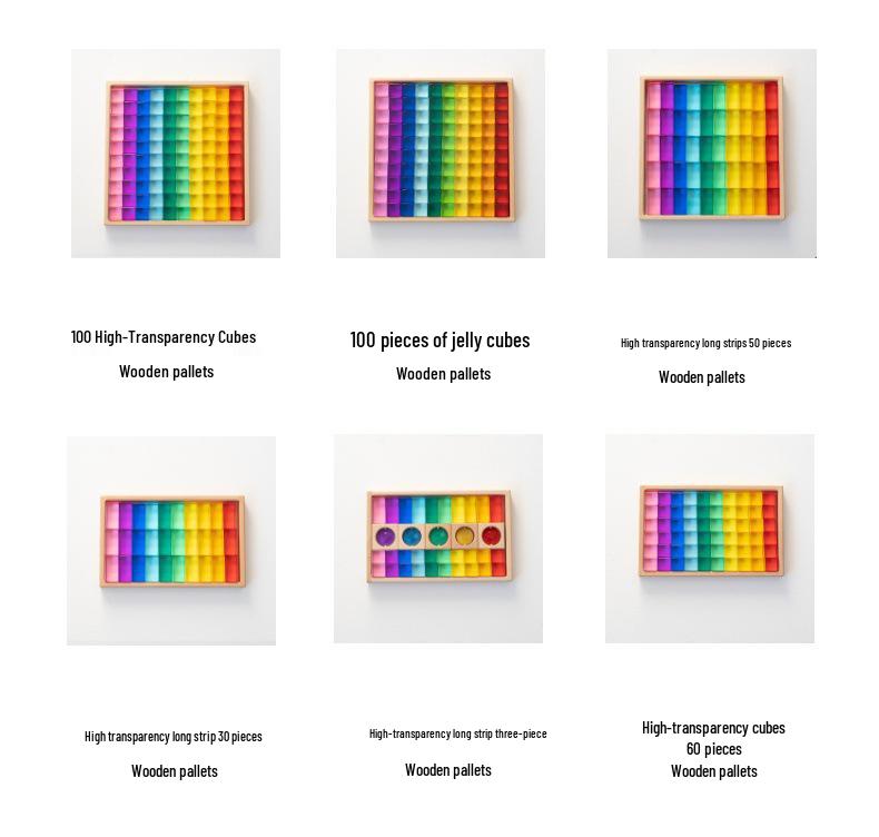 Transparent Rainbow 3D Building Blocks: Educational Acrylic Cubes for Children