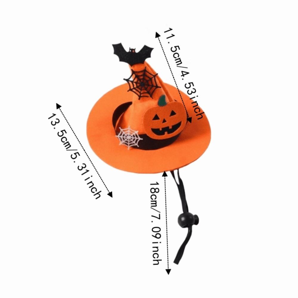 Adjustable Halloween Cat Hat Bow Tie Dog Wizard Hat Gift Pumpkin Bell Pet Hat Festival Atmosphere