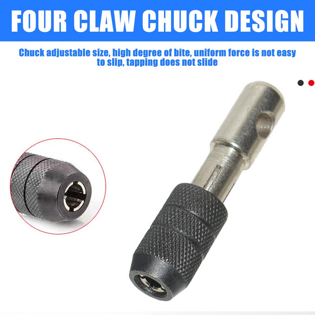 3-6mm T Shaped Tap Wrench Set with 5 Hand Taps Tapping Screwdriver Wrench for M3 M8 Threading Tasks