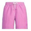 2026 Summer Men's Quick-drying Blue & White Stripe Beach Bermuda Shorts with Elastic Waist