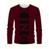 New Autumn Men Round-neck Casual Streetwear Loose and Fashionable Sportswear Letter-patterned Creative Long-sleeved T-shirt