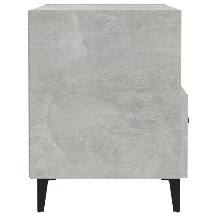 Table de chevet - Maison Exclusive - Gris béton - Bois d'ingénierie - 1 tiroir &amp; 1 étagère
