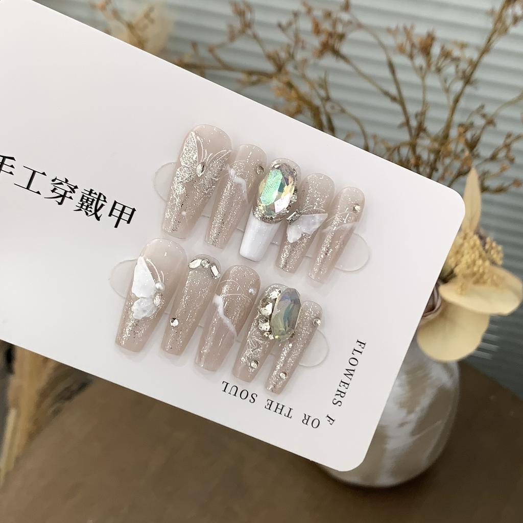 Pure Handmade Flash Crushing Diamond Butterfly Aurora K9 Diamond Cangxia Can Be Removed Wearable Armor