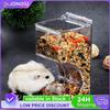 Cute Hamster Samll Animal Automatic Pet Food Feeder Plastics Strong Simplicity Clear Transparent Safe Food Bowl