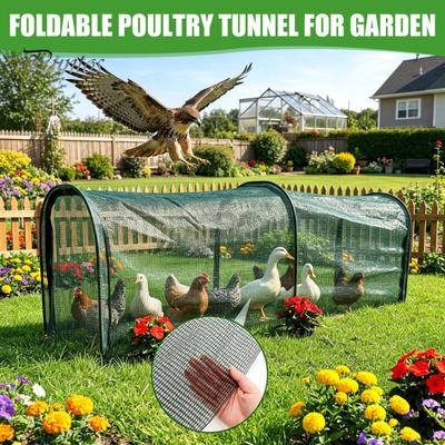 Recinto Seguro para Aves de Corral para Exteriores Túnel Plegable para Pollos, Corral Portátil, Montaje Instantáneo, Recinto a Prueba de Redes para Depredadores Protección para el Patio Exterior
