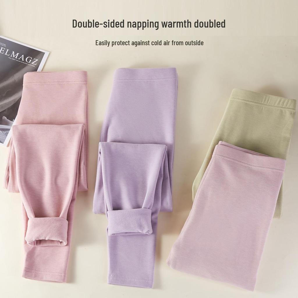 Women's Plus Size Quick-Warming Thermal Leggings - Autumn/Winter Cotton Fleece, Thickened, Heat-Generating, and Warm Line Design