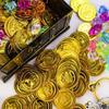 Pirate Treasure Chests Fake Gold Silver Copper Coins Gemstones Plastic Acrylic Toys Children Kids Gifts Halloween Party Props