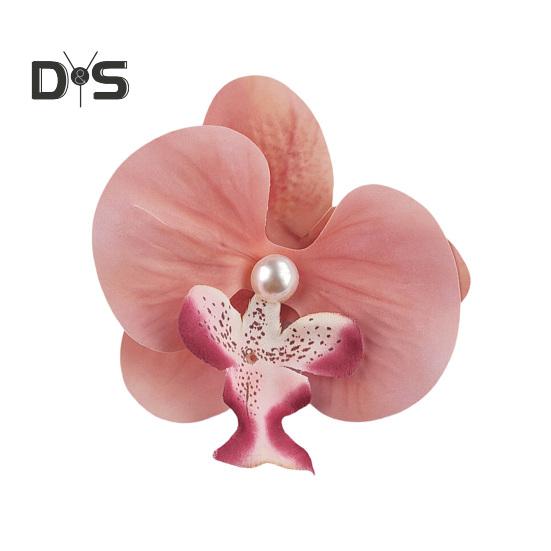 Künstliche Mottenorchideen Haarspange Böhmen Hawaiian Faux Pearl Simulierte Blume Entenschnabelklemme Haarnadel Haarspange Frauen Haarschmuck Kopfbedeckung