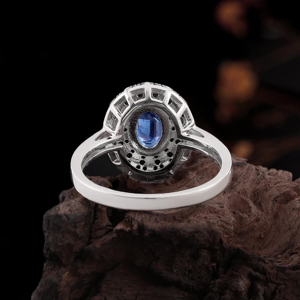 Elegant 925 sterling silver women's earrings natural blue kyanite Classic jewelry Gemstone Banquet and birthday gifts