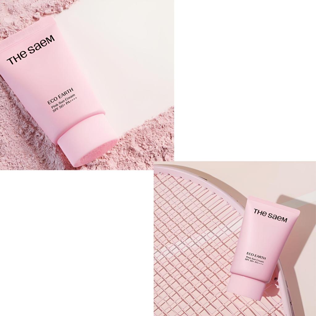 The Saem Eco Earth Pink Sun Cream SPF50+ PA++++ (50g x 2)
