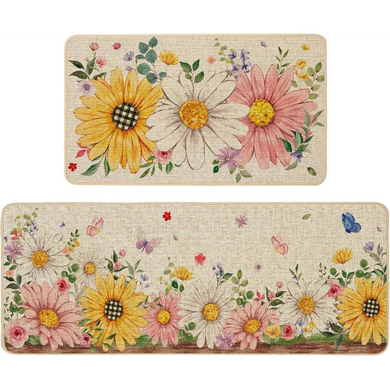 1/2pcs Spring Style Kitchen Non-Slip Carpet Bedroom Floor Mat Indoor Outdoor Entrance Door Mat Spring Summer Home Decorat
