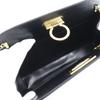 Salvatore Ferragamo ChainShoulder Shoulder Bag P21-0587 Gancini 2-way Clutch Black Calfskin Women Used