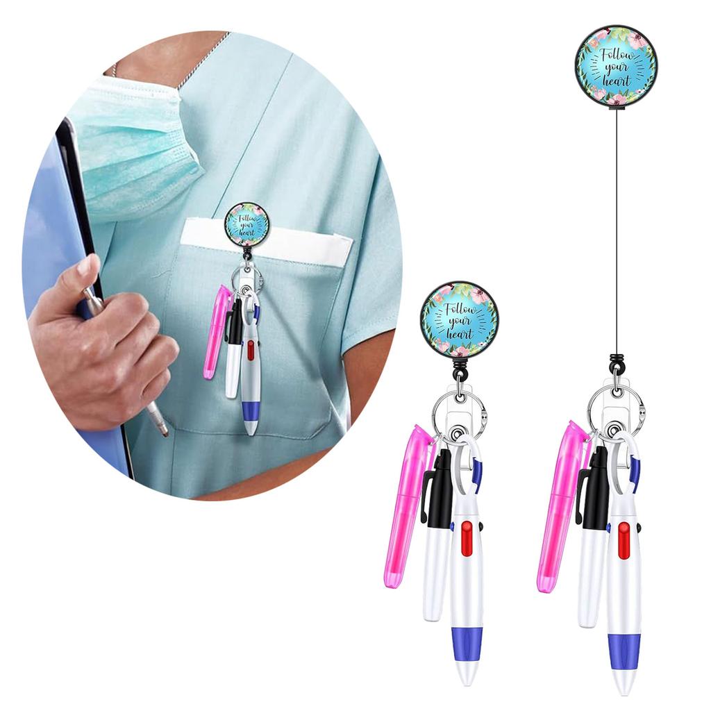 Retractable Nurse Pen Set With Practical Clip Multi Color Pack For Medical Professionals Documentation and Notes