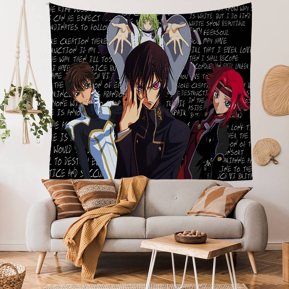 Anime Code Geass Colorful Tapestry Wall Hanging Bohemian Wall Tapestries Mandala Wall Art Decor