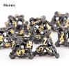 7 Pcs Black Yellow Skull Head Metal Dice Hollow Metal Polyhedral Dice Set Suitable for Role-Playing RPG  Board Game Card Game