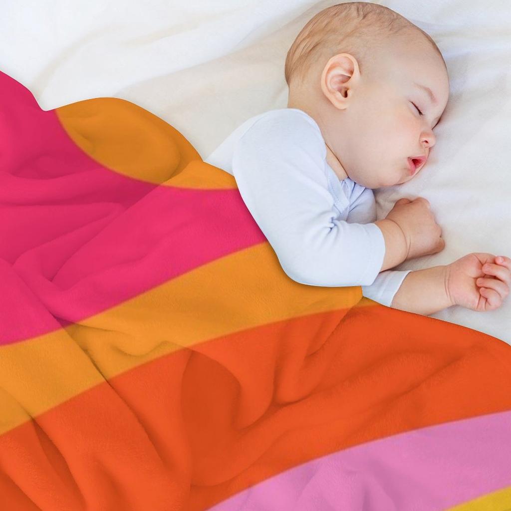 Retro 70s Pink and Orange Swirls Throw Blanket Designers Custom Multi-Purpose Thermals For Travel Blankets