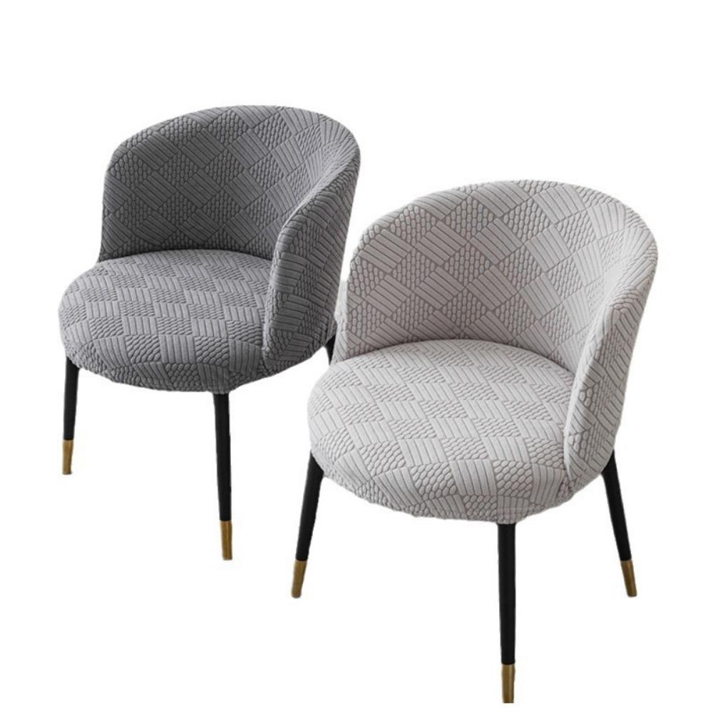 Arc-Shaped Chair Cover 3D Jacquard Seat Cover Nordic Dining Chair Slipcover  For Home Living Room
