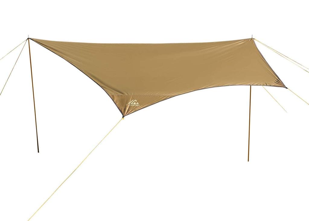 Icamp solo presenning presenning en femkant presenning lett 2 kg med 2 stolper x UV-beskyttelse vanntrykk 3000 mm solocamp solskjerming lysblokkerende UV
