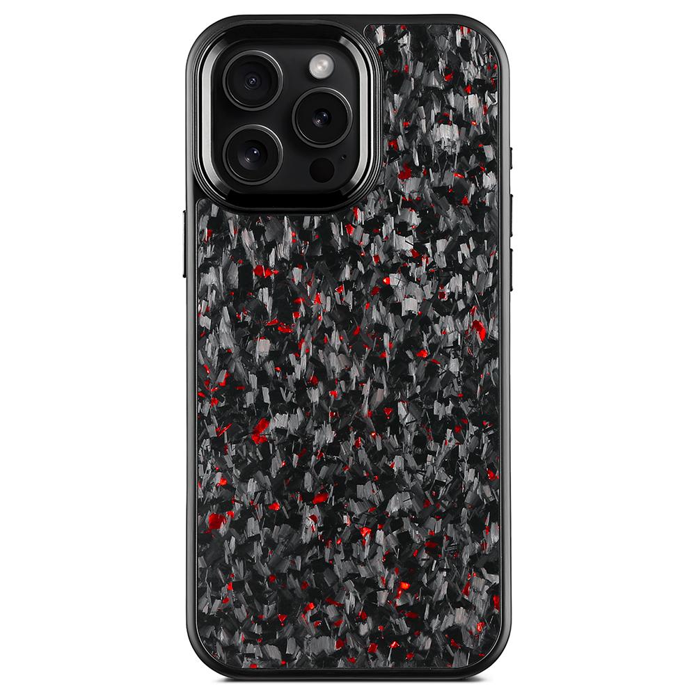 For iPhone 16 Pro Magnetic Case Forged Texture Aramid Fiber+TPU Phone Cover with Metal Lens Frame