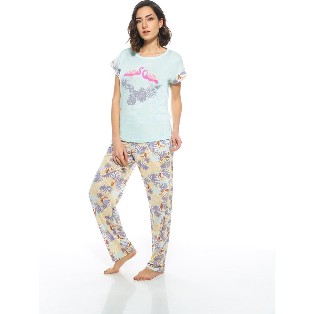 Estiva Swan Palm Pattern Viscose Women's Pajamas Set