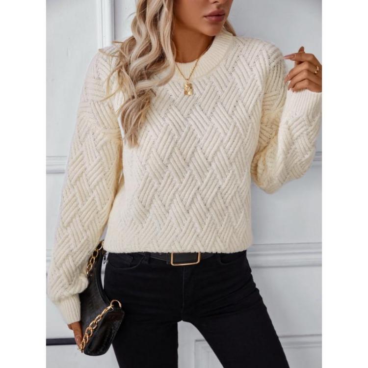 Women's Casual Round Neck Pullover Knitted Sweater Loose Autumn Winter