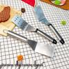 Stainless Steel Teppanyaki and Pancake Spatula Set – Flat, Slotted, and Cake Spatulas for Roti Making