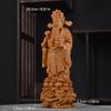 Wood carving Ruyi God of Wealth sculptures and figurines Solid wood carving Home Room Office Wealth Luck Feng Shui Decor statue