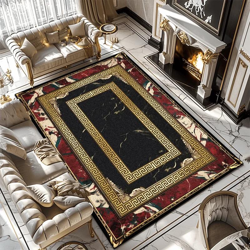 Modern Simple Household Mat Soft Luxury Carpets for Living Room Non-slip Bedroom Luxury Decoration Tapetes Black 160x230cm Rug